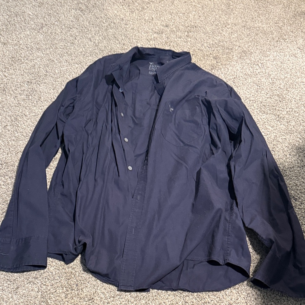 American Eagle Outfitters Dark Blue Dress Shirt
